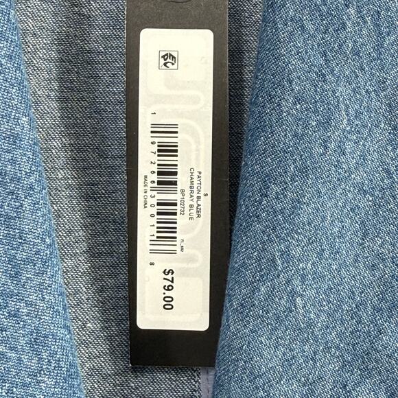 Steve Madden Payton Chambray Blue Denim Blue Blazer Jacket Women's Size Small - Picture 5 of 6